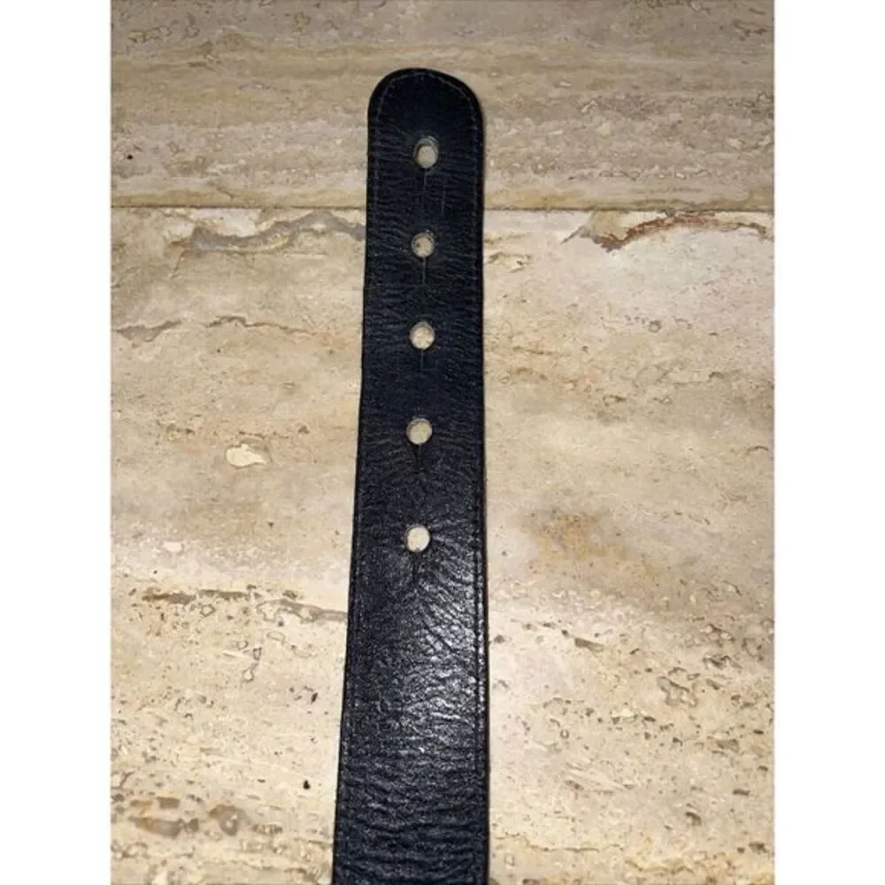 Vtg Brighton Reptile Skin Belt Silver Bold Buckle Sz‎ S